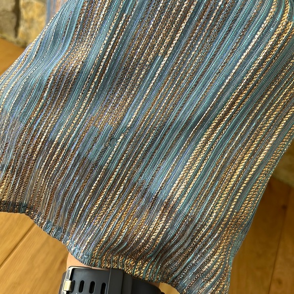 NWT Nightway Metallic Blue & Rose Gold Gown Size 12 - Picture 12 of 16